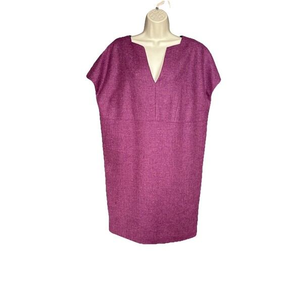 Ann Mashburn Size Medium 100% Wool Knit Sweater Purple Dress V-Neck - Picture 8 of 8